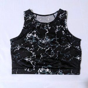 POPfit Emma Cropped Top/Bra, Marble, L